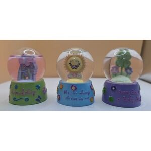 Vintage Made-4-U Claire's SnowGlobe Luck #2 & Laughter #3 & Friendship #4 2005